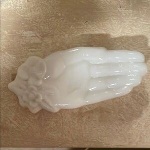 White Ceramic Hand Trinket Dish